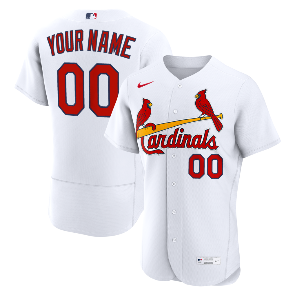 Men's St. Louis Cardinals Nike White Home Authentic Custom Jersey - U-jersey