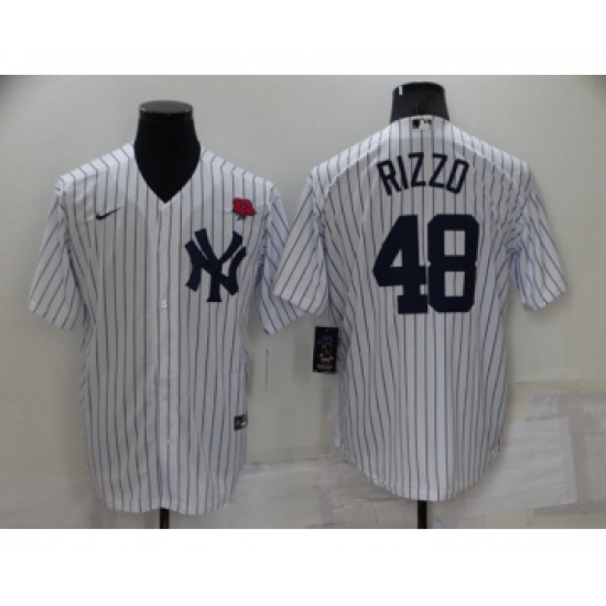Men's New York Yankees #48 Anthony Rizzo White Cool Base Stitched Rose Baseball Jersey - Ujersey