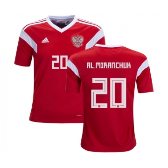 Russia #20 AL.Miranchuk Home Kid Soccer Country Jersey
