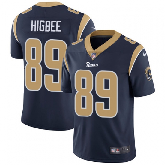 Youth Nike Los Angeles Rams #89 Tyler Higbee Navy Blue Team Color Vapor Untouchable Limited Player NFL Jersey - Ujersey