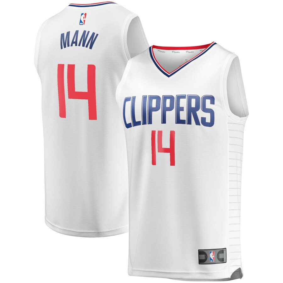 Men's LA Clippers Terance Mann Fanatics White Fast Break Replica Player Jersey - Association Edition - Ujersey