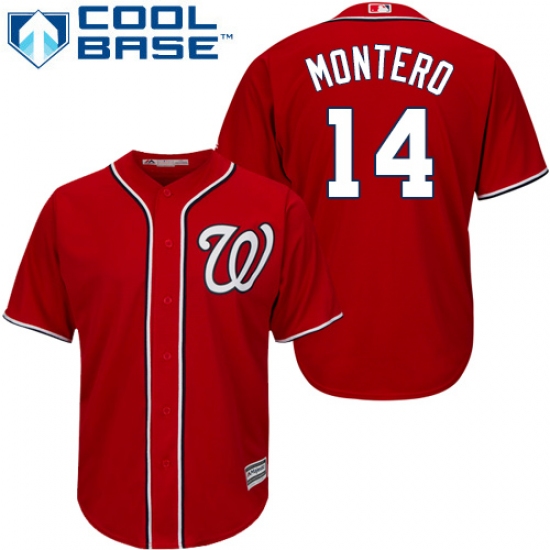 Youth Majestic Washington Nationals #14 Miguel Montero Replica Red Alternate 1 Cool Base MLB Jersey - Ujersey