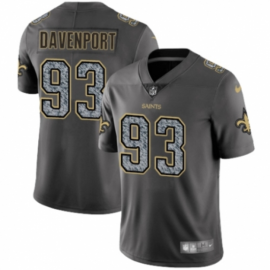 Men's Nike New Orleans Saints #93 Marcus Davenport Limited Black 2016 Salute to Service NFL Jersey - Ujersey