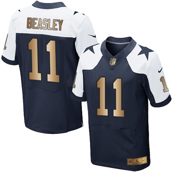 Men's Nike Dallas Cowboys #11 Cole Beasley Elite Navy/Gold Throwback Alternate NFL Jersey - Ujersey