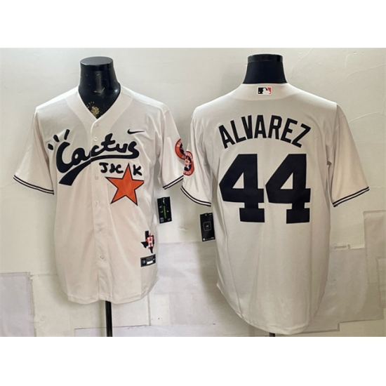 Men's Houston Astros #44 Yordan Alvarez Cream Cactus Jack Vapor Premier Limited Stitched Baseball Jersey