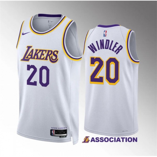 Men's Los Angeles Lakers #20 Dylan Windler White Association Edition Stitched Basketball Jersey - Ujersey
