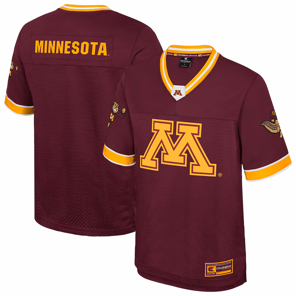 Men's Colosseum Maroon Minnesota Golden Gophers Nothing But The Hits Football Jersey - Ujersey Shop