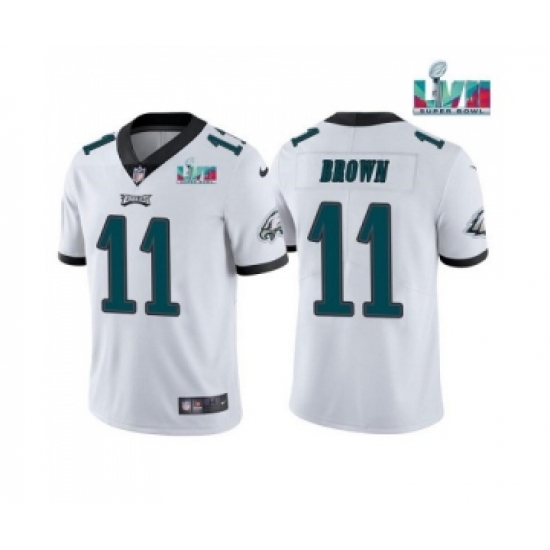 Men's Philadelphia Eagles #11 A.J. Brown White Super Bowl LVII Patch Vapor Untouchable Limited Stitched Jersey - Ujersey