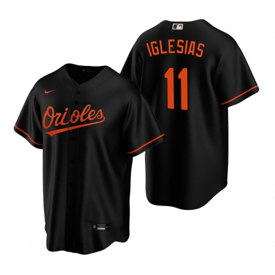 Men's Nike Baltimore Orioles #11 Jose Iglesias Black Alternate Stitched Baseball Jersey - Ujersey