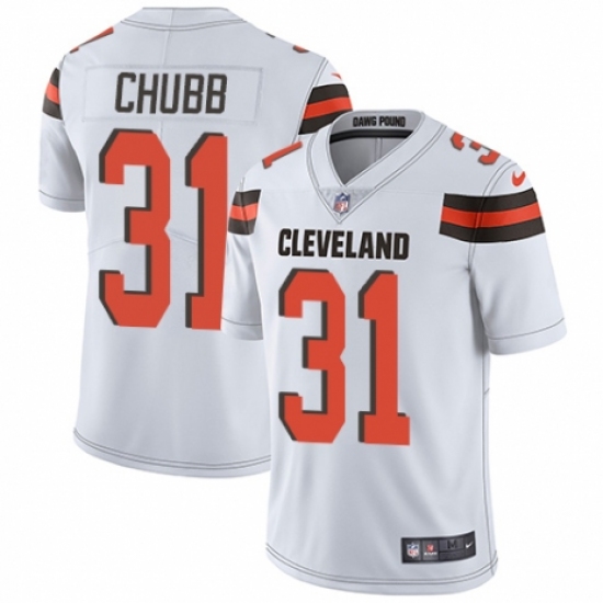Youth Nike Cleveland Browns #31 Nick Chubb White Vapor Untouchable Limited Player NFL Jersey - Ujersey