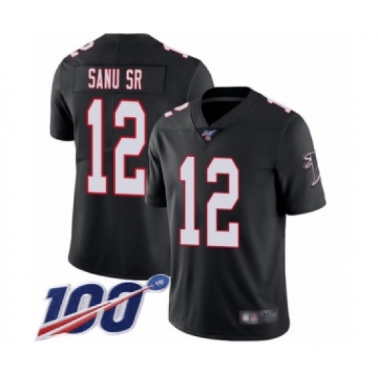 Men's Atlanta Falcons #12 Mohamed Sanu Black Alternate Vapor Untouchable Limited Player 100th Season Football Jersey - Ujersey