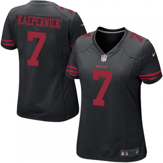 Women's Nike San Francisco 49ers #7 Colin Kaepernick Game Black NFL Jersey - Ujersey