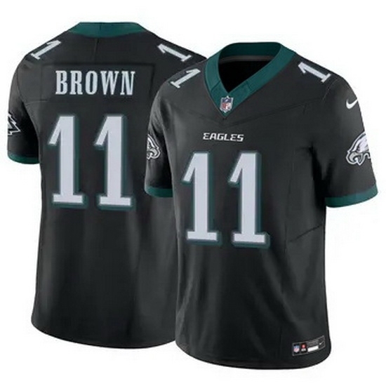 Youth Philadelphia Eagles #11 A.J. Brown Black F U S E Stitched NFL Jersey - Ujersey
