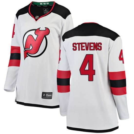 Women's New Jersey Devils #4 Scott Stevens Fanatics Branded White Away Breakaway NHL Jersey - Ujersey