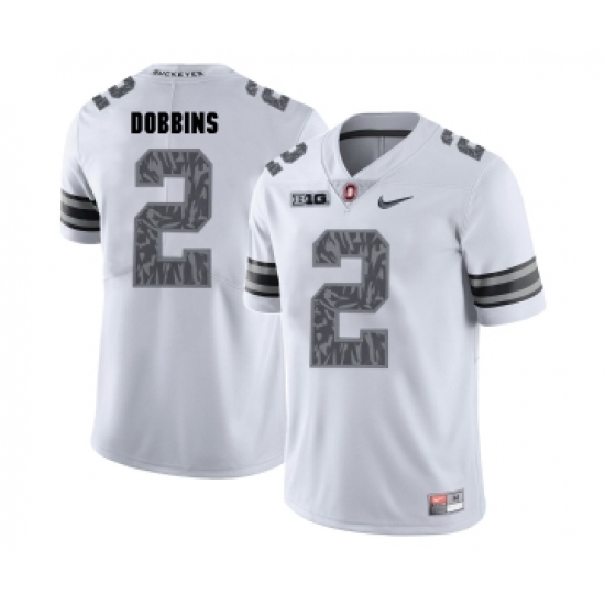 Ohio State Buckeyes 2 J.K. Dobbins White Shadow College Football Jersey - Ujersey