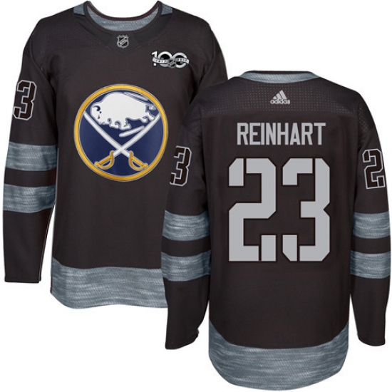 Men's Adidas Buffalo Sabres #23 Sam Reinhart Premier Black 1917-2017 100th Anniversary NHL Jersey - Ujersey