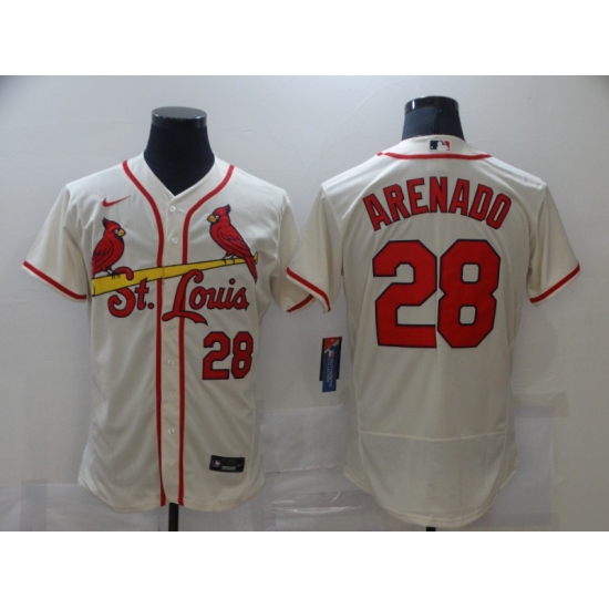 Men's St. Louis Cardinals #28 Nolan Arenado Nike Cream Alternate Official Replica Jersey - Ujersey