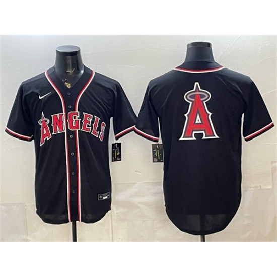 Men's Los Angeles Angels Team Big Logo 2026 Fashion Black Out Stitched Baseball Jersey - Ujersey
