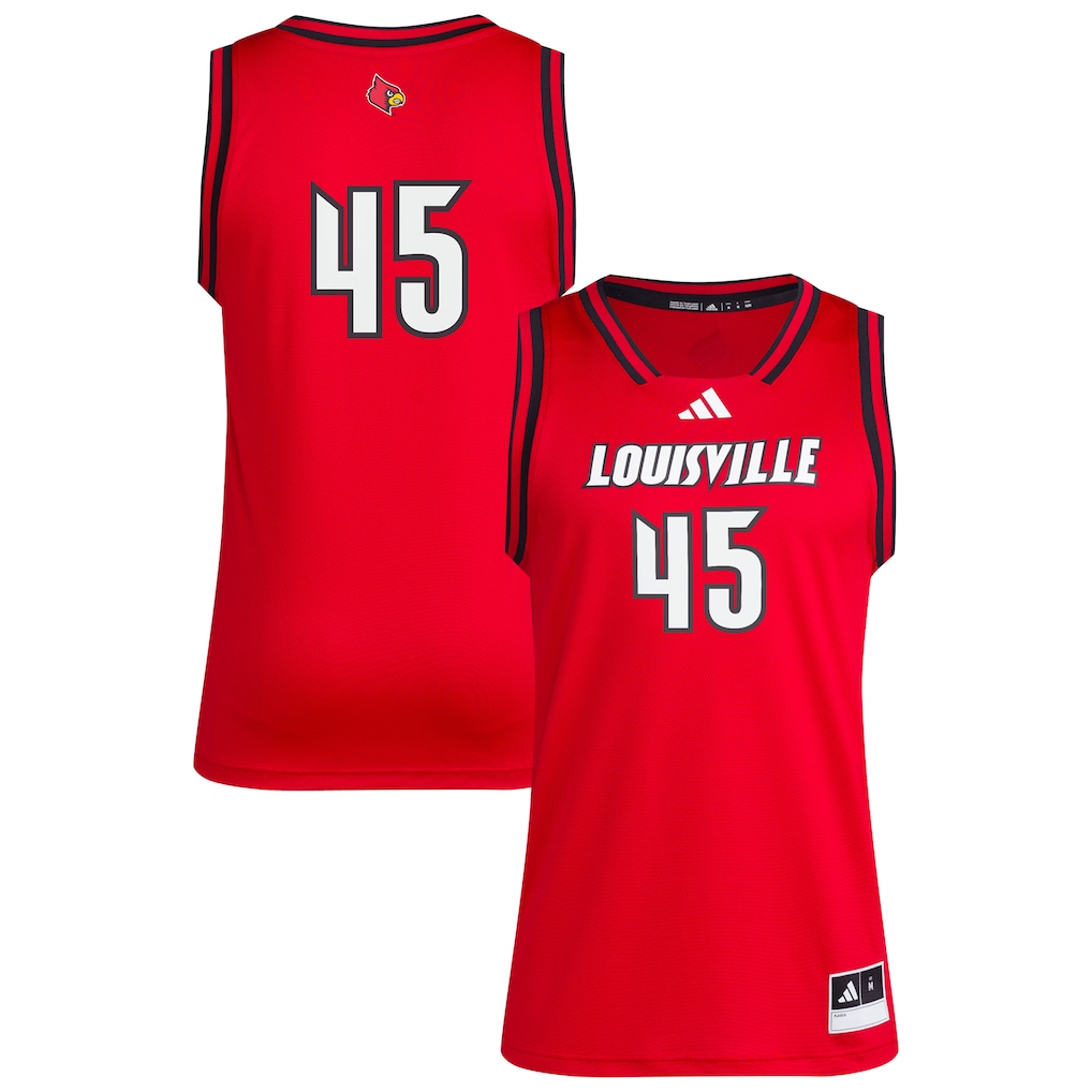 Men's adidas #45 Red Louisville Cardinals Replica Swingman Jersey