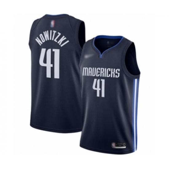 Youth Dallas Mavericks #41 Dirk Nowitzki Swingman Navy Finished Basketball Jersey - Statement Edition - Ujersey