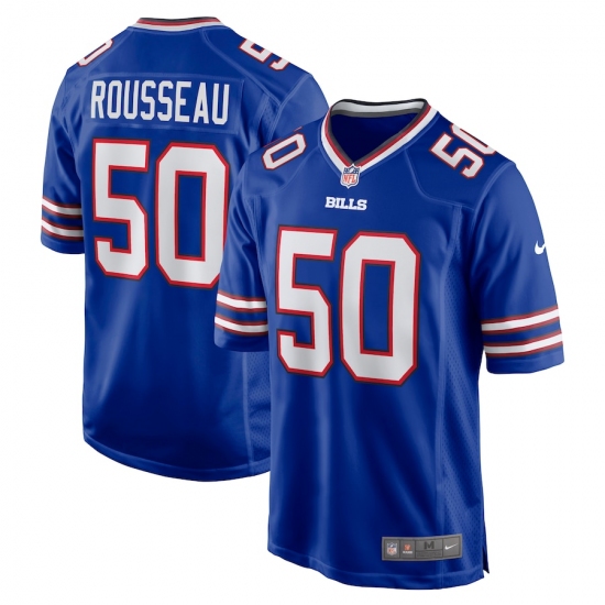 Men's Buffalo Bills #50 Gregory Rousseau Nike Royal 2021 NFL Draft First Round Pick Game Jersey - Ujersey
