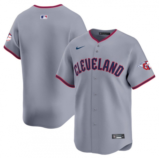Men's Cleveland Guardians Blank Gray 2025 Alternate Limited Stitched Baseball Jersey - Ujersey