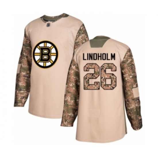 Youth Boston Bruins #26 Par Lindholm Authentic Camo Veterans Day Practice Hockey Jersey - Ujersey