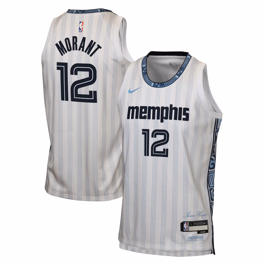 Youth Memphis Grizzlies Ja Morant Nike White 2025/26 City Edition Swingman Jersey - ujerseystore