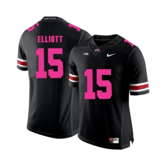 Ohio State Buckeyes 15 Ezekiel Elliott Black 2018 Breast Cancer Awareness College Football Jersey - Ujersey