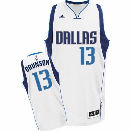 Men's Nike Dallas Mavericks #13 Jalen Brunson Swingman White Home NBA Jersey - Association Edition - Ujersey