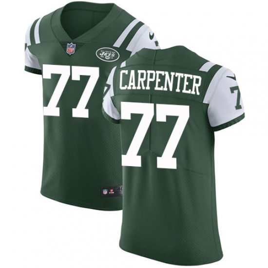 Men's Nike New York Jets #77 James Carpenter Elite Green Team Color NFL Jersey - Ujersey