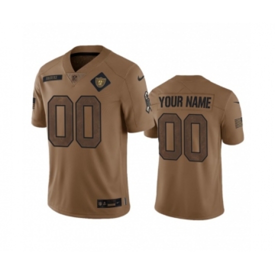 Men's Nike Las Vegas Raiders Active Player Custom 2023 Brown Salute To Service Limited Football Stitched Jersey