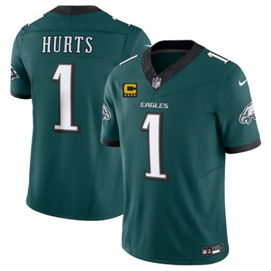Men's Philadelphia Eagles #1 Jalen Jurts Green 2025 F.U.S.E. With 4-Star C Vapor Untouchable Limited Football Stitched Jersey