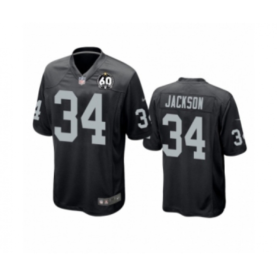 Youth Oakland Raiders #34 Bo Jackson Game Black 60th Anniversary Team Color Football Jersey