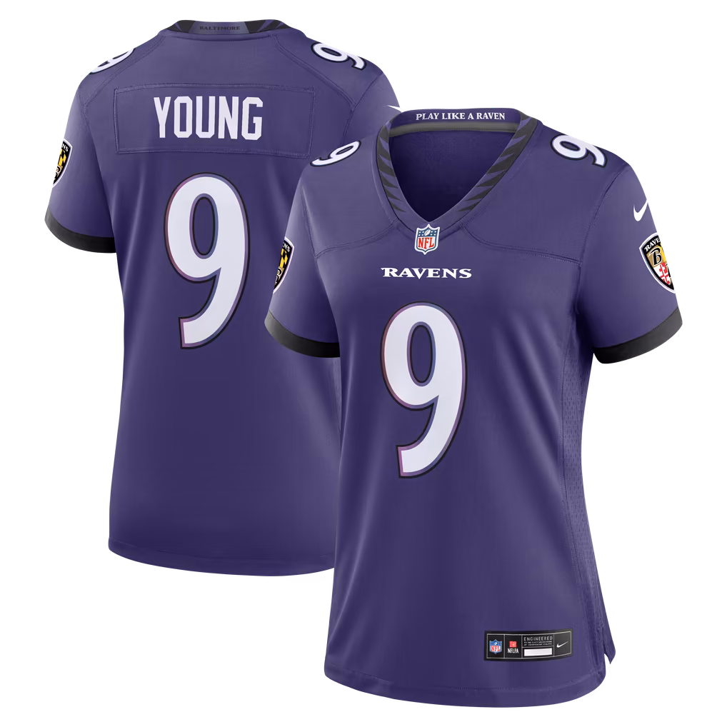 Women's Baltimore Ravens Zion Young Nike Purple Team Game Jersey - Ujersey