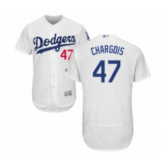 Men's Los Angeles Dodgers #47 J.T. Chargois White Home Flex Base Authentic Collection Baseball Player Jersey - Ujersey
