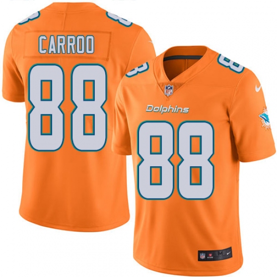 Youth Nike Miami Dolphins #88 Leonte Carroo Limited Orange Rush Vapor Untouchable NFL Jersey - Ujersey