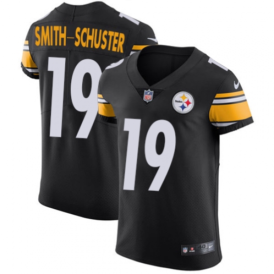 Men's Nike Pittsburgh Steelers #19 JuJu Smith-Schuster Black Team Color Vapor Untouchable Elite Player NFL Jersey - Ujersey