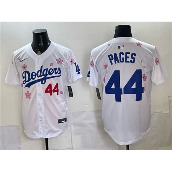 Men's Los Angeles Dodgers #44 Andy Pages White 2025 Tokyo Series Limited Stitched Baseball Jersey - Ujersey