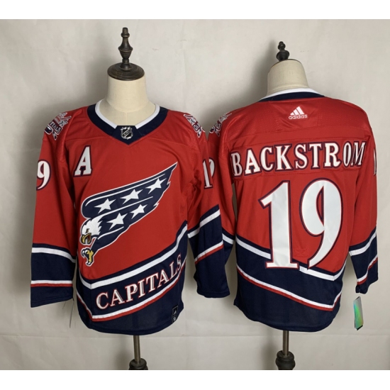 Men's Washington Capitals #19 Nicklas Backstrom Red Authentic Classic Stitched Jersey - Ujersey