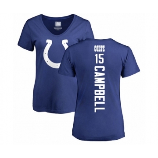 Football Women's Indianapolis Colts #15 Parris Campbell Royal Blue Backer T-Shirt - Ujersey