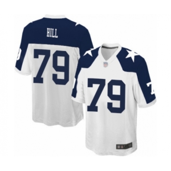 Men's Dallas Cowboys #79 Trysten Hill Game White Throwback Alternate Football Jersey - Ujersey