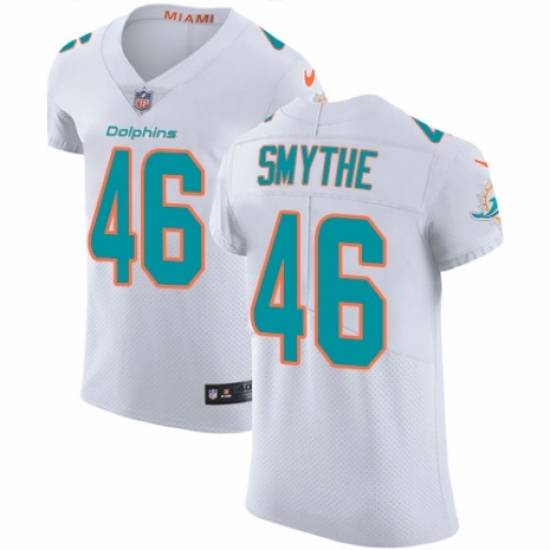 Men's Nike Miami Dolphins #46 Durham Smythe White Vapor Untouchable Elite Player NFL Jersey - Ujersey