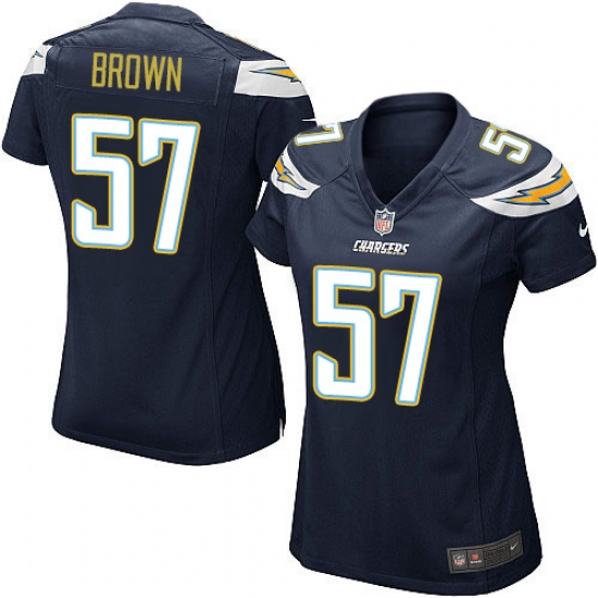 Women's Nike Los Angeles Chargers #57 Jatavis Brown Game Navy Blue Team Color NFL Jersey - Ujersey