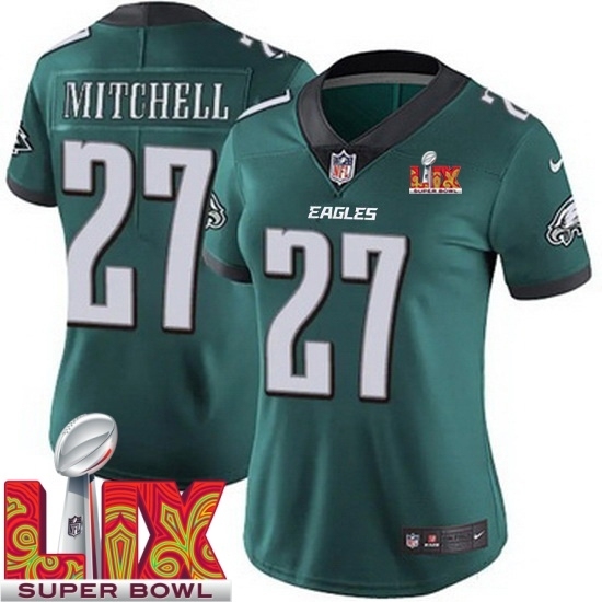 Women Philadelphia Eagles Quinyon Mitchell #27 Green 2024 2025 Super Bowl LIX F U S E Stitched NFL Jersey - Ujersey