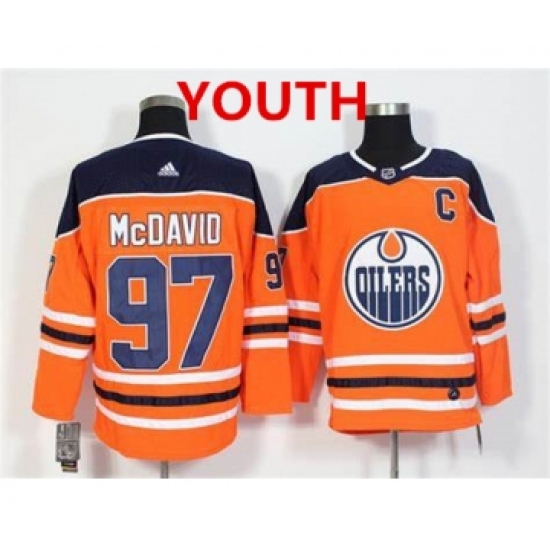 Youth Adidas Edmonton Oilers #97 Connor McDavid Orange Home Authentic Stitched NHL Jersey - Ujersey
