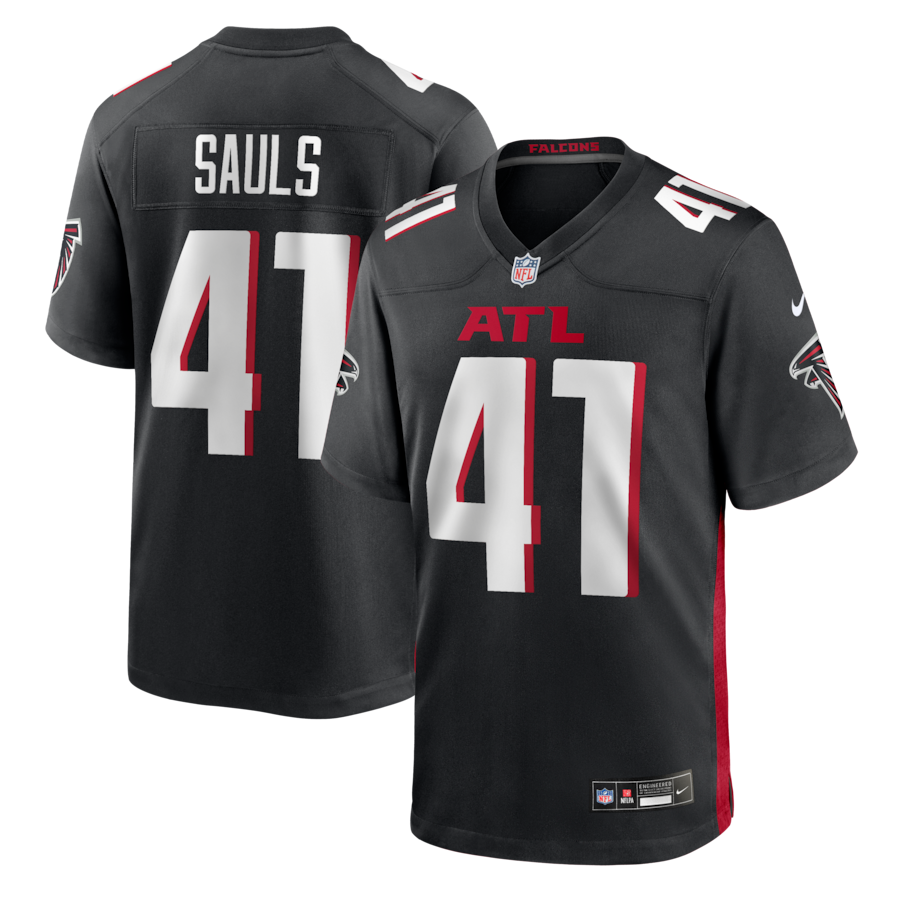 Men's Atlanta Falcons Ben Sauls Nike Black Team Game Jersey - Ujersey