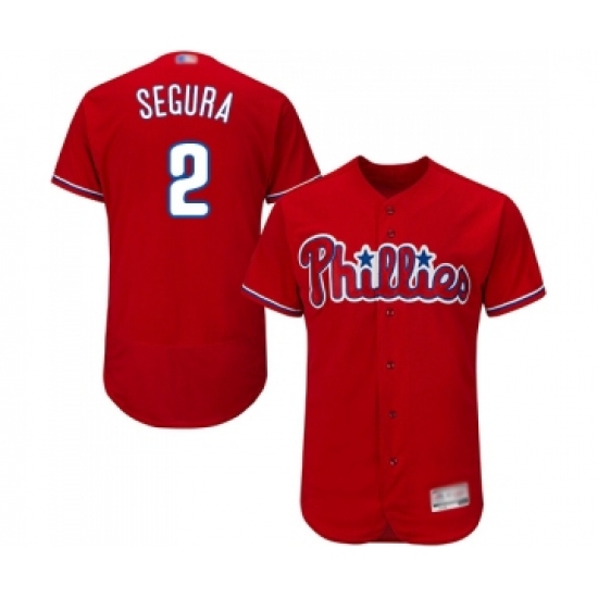 Men's Philadelphia Phillies #2 Jean Segura Red Alternate Flex Base Authentic Collection Baseball Jersey - Ujersey