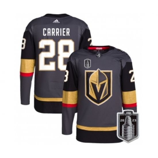 Men's Vegas Golden Knights #28 William Carrier Gray 2023 Stanley Cup Final Stitched Jersey - Ujersey
