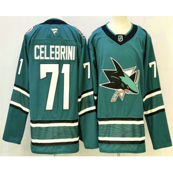 Men's San Jose Sharks #71 Macklin Celebrini Teal Authentic Jersey - Ujersey